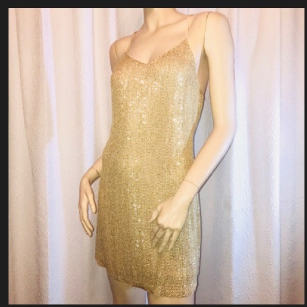 MlV Carmen sequin dress gold